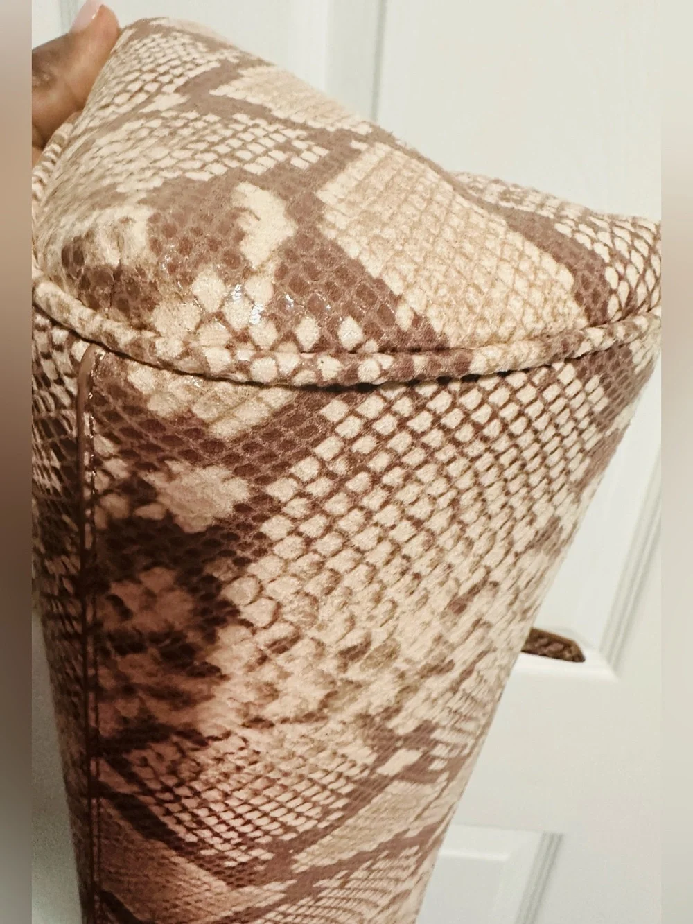 I.N.C Internal Concepts Python-Pattern Satchel Bag in Taupe-NWT!